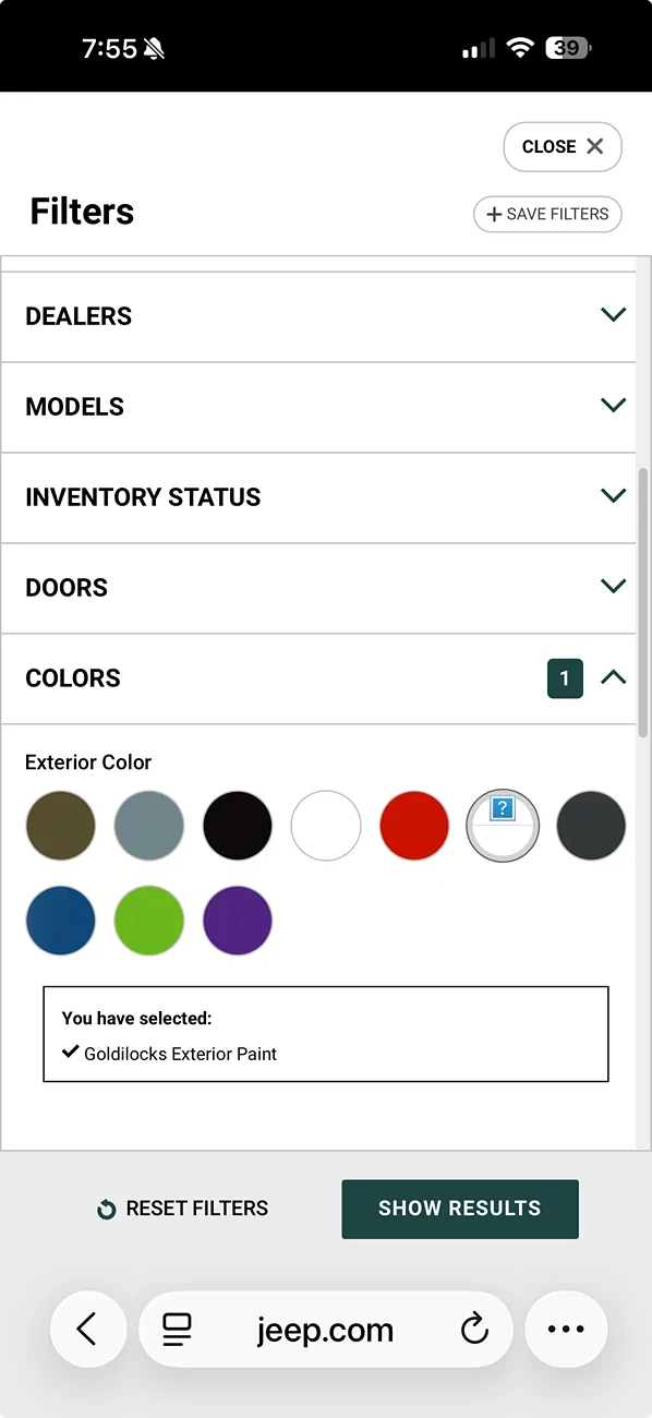 Jeep Gladiator Goldilocks color option sighted 1774050957755-6s