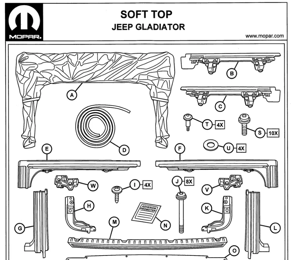 Jeep Gladiator Soft Top Help Needed - Missing Bolts Soft Top Instructions