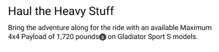 Jeep Gladiator Towing capacity on some of the "non standard" trims... 1774534573496-f9
