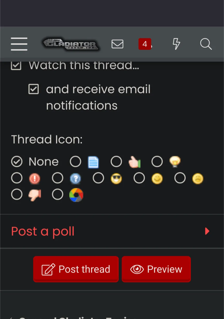 Jeep Gladiator (Poll) what's better Jeep Wrangler OR Jeep gladiator and why. Screenshot_20260327-153050