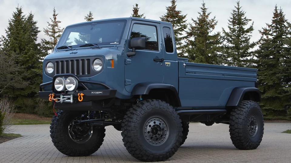 Jeep Gladiator New Jeep site stating "A Powerhouse Truck Meet Retro Style" forwardcont