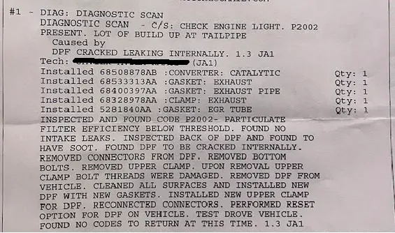 Jeep Gladiator P2002 and Cracked DPF at 21,000 Miles 1776258791955-22