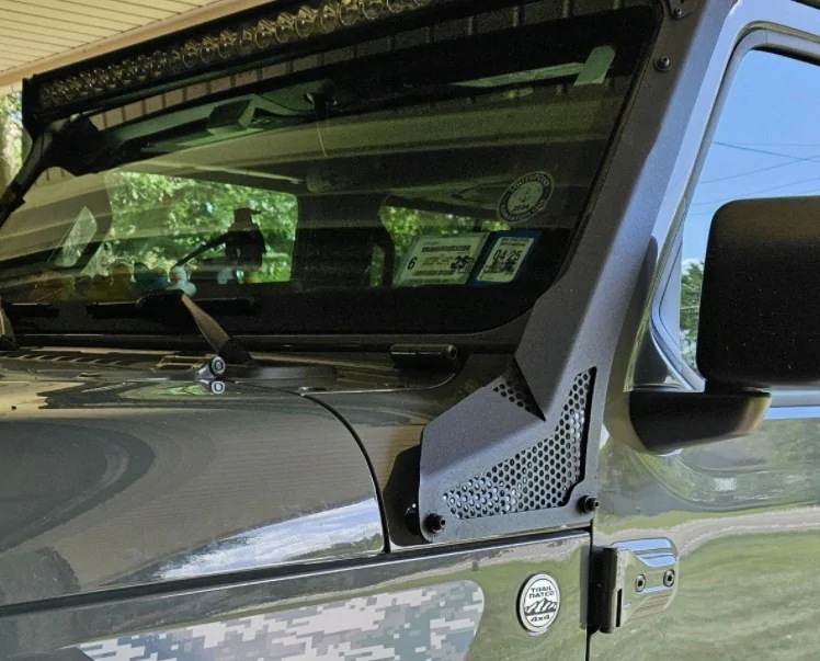 Jeep Gladiator Jeep Go Rhino XE 51 Windshield LED Light Frame Brackets / Mounts IMG_9439