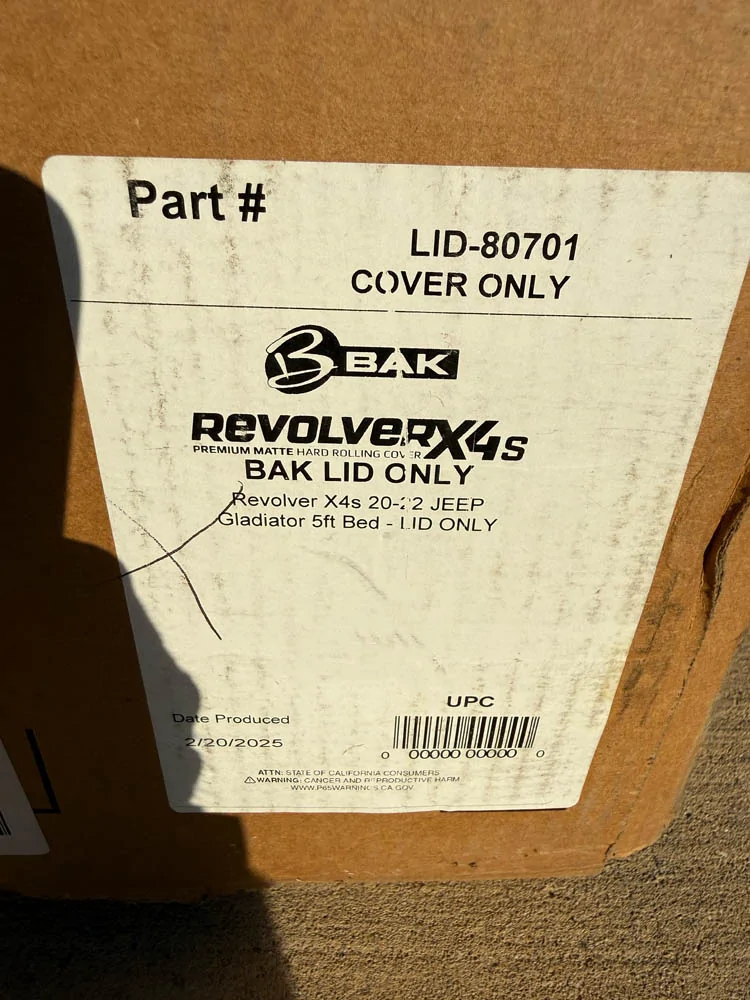 Jeep Gladiator BAK Revolver X4S Bedcover (Top only) IMG_3724