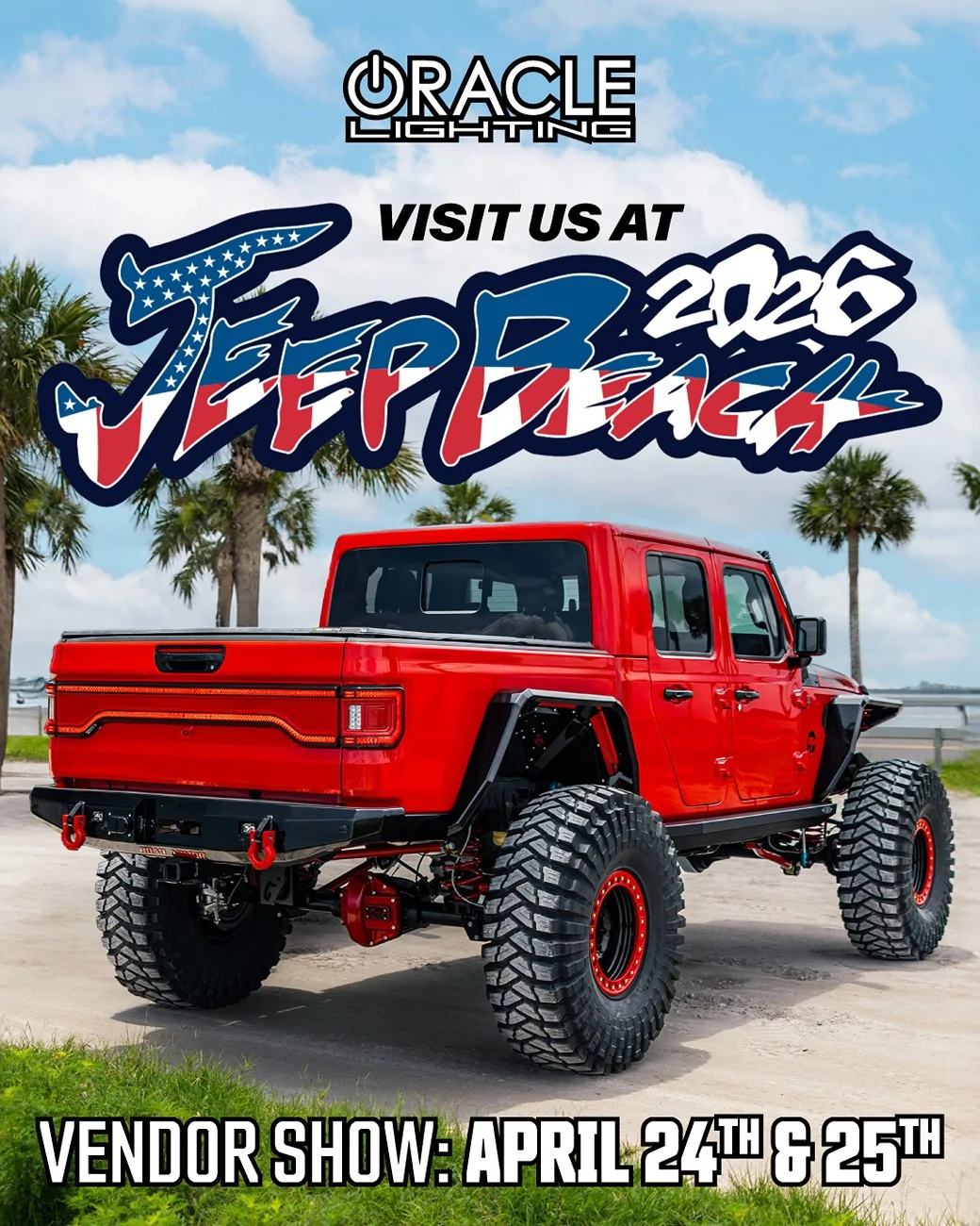 Jeep Gladiator Jeep Beach 2026! Come Check Out Oracle Lighting at Daytona Speedway JBvisit1