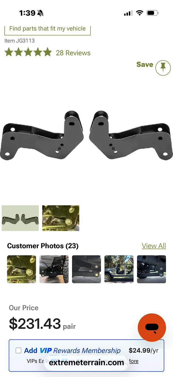 Jeep Gladiator Rancho Geo Correction Brackets $140 shipped IMG_5107
