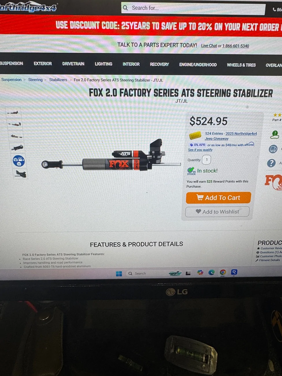 Jeep Gladiator Fox 2.0 Factory ATS Steering Stabilizer $360 shipped IMG_5145