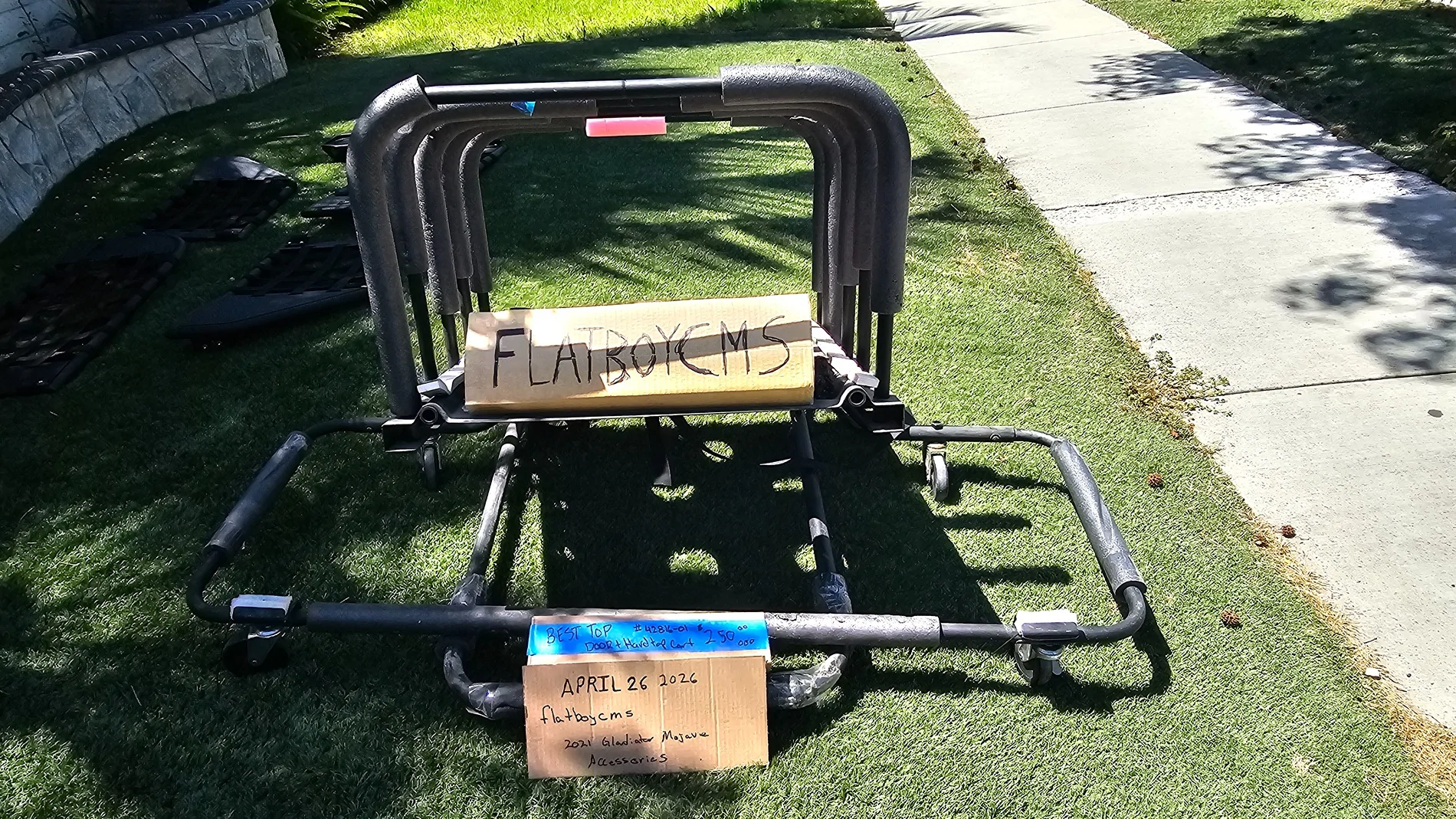 Jeep Gladiator Bestop HOSS Hardtop and door  Storage cart. $250 obo 20260426_130507