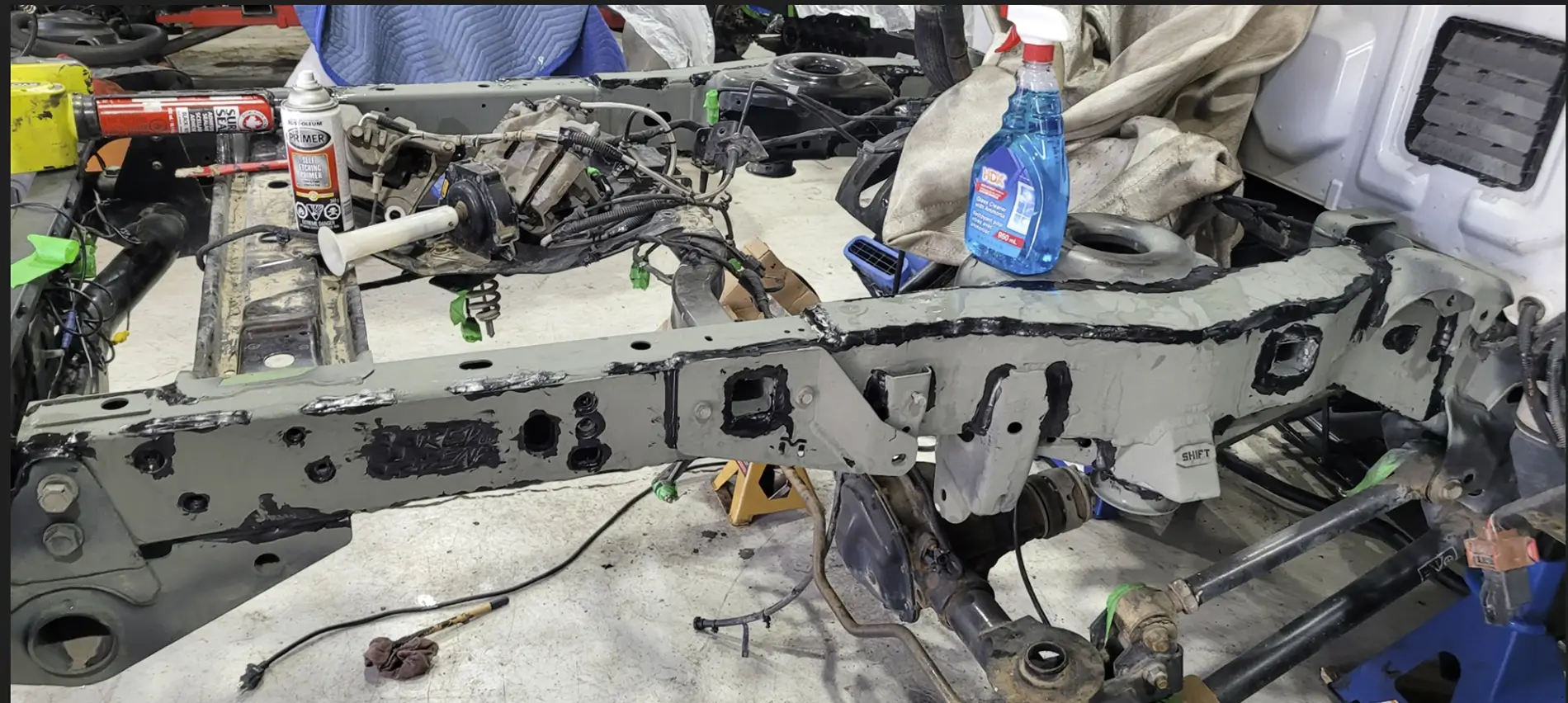 Jeep Gladiator Rear frame support and stiffener JT-Bracing-prepaint