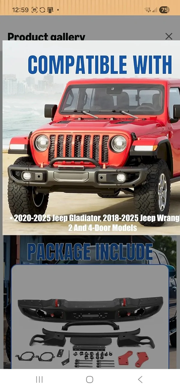 Jeep Gladiator Amazon knock-off OEM Rubicon front bumber Screenshot_20260509_125906_Amazon Shopping
