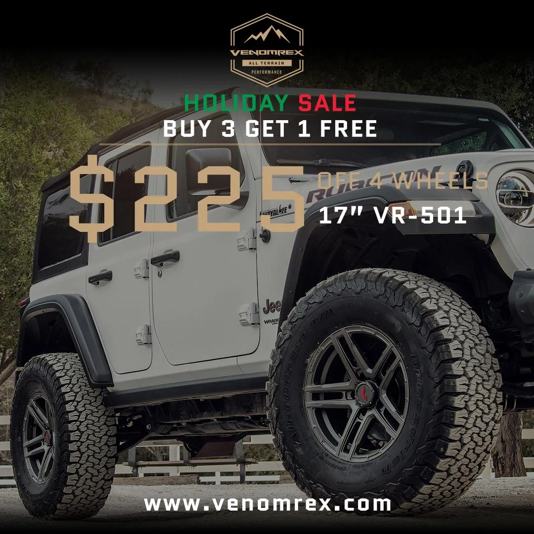 Jeep Gladiator VenomRex BLACK FRIDAY SALE - NOW - BUY 3 GET 1 FREE! 1080x1080 Holiday Sale 17_ VR-501