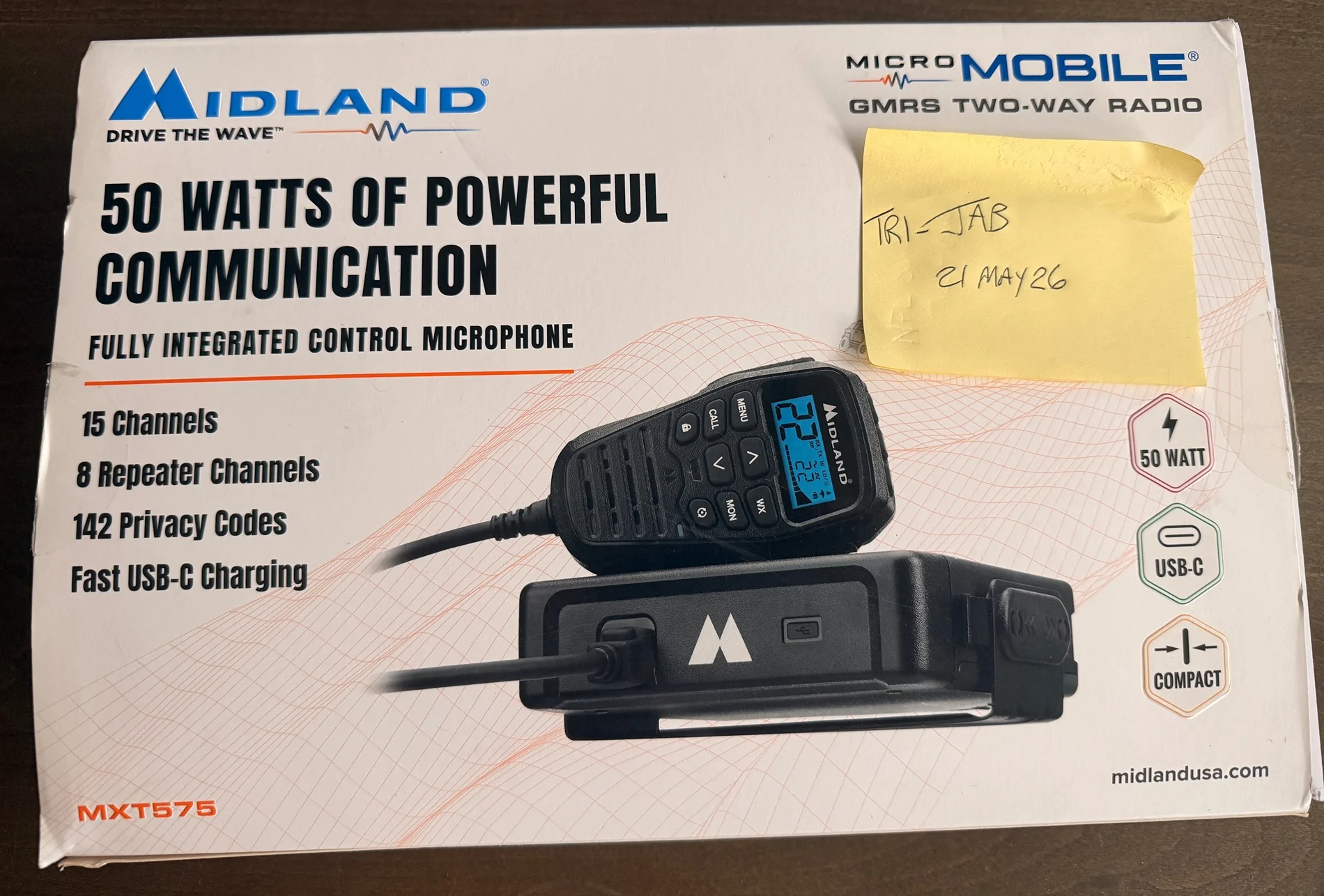 Jeep Gladiator Midland MXT575 Micro Mobile GMRS Two-Way Radio (50W) IMG_8848