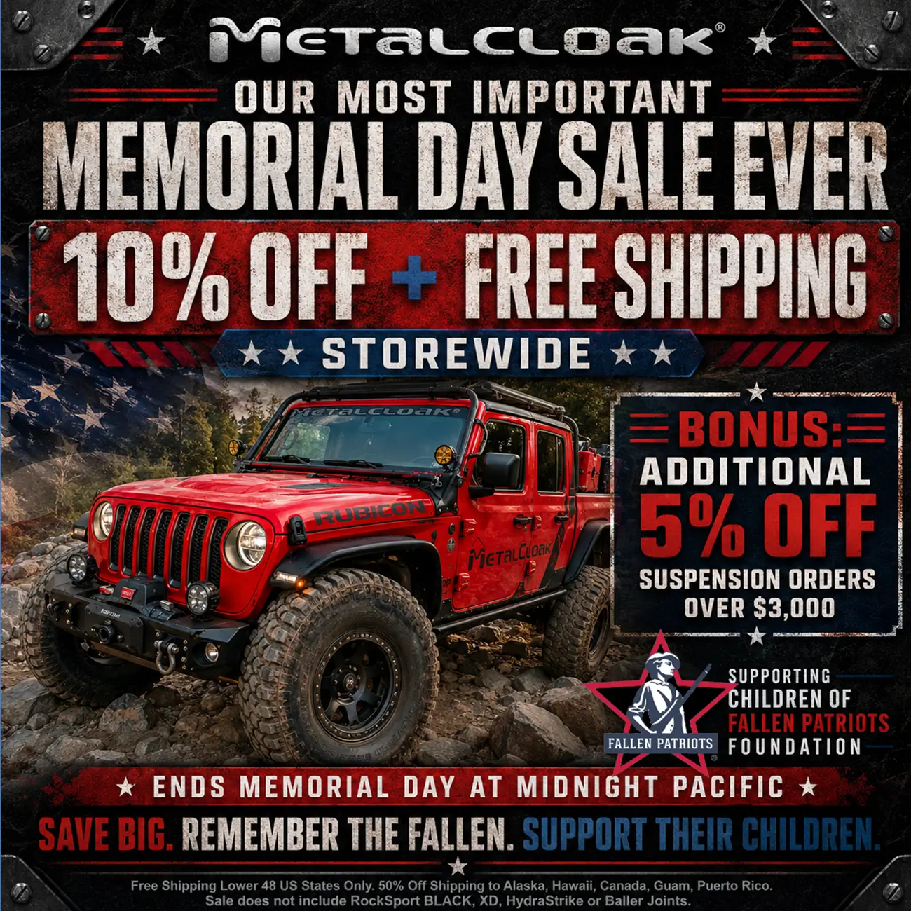 Jeep Gladiator Metalcloak Memorial Sale - Up to 15% Off - Benefiting Children of Fallen Patriots 1779530326068-l4