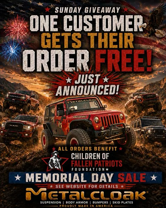 Jeep Gladiator Metalcloak Memorial Sale - Up to 15% Off - Benefiting Children of Fallen Patriots 1779653107203-o