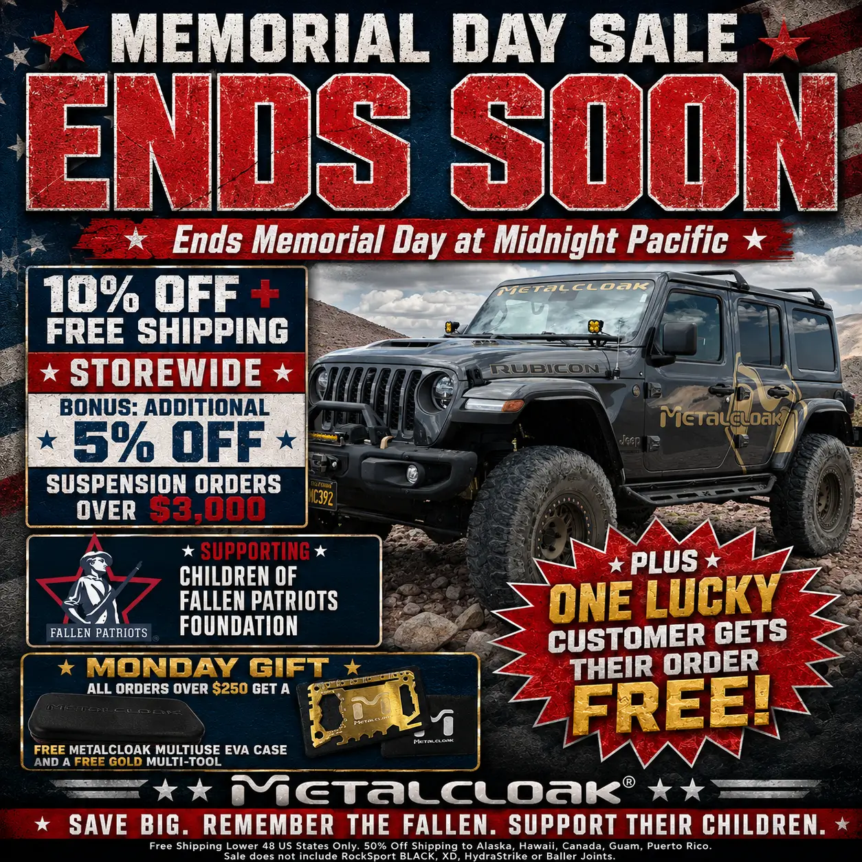 Jeep Gladiator Metalcloak Memorial Sale - Up to 15% Off - Benefiting Children of Fallen Patriots 1779764055119-j4