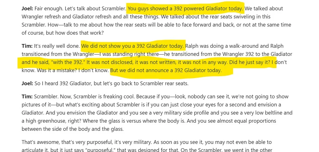 Jeep Gladiator Jeep Wrangler Scrambler teased ... Uh Huh, we'll see Screenshot 2026-05-27 154038