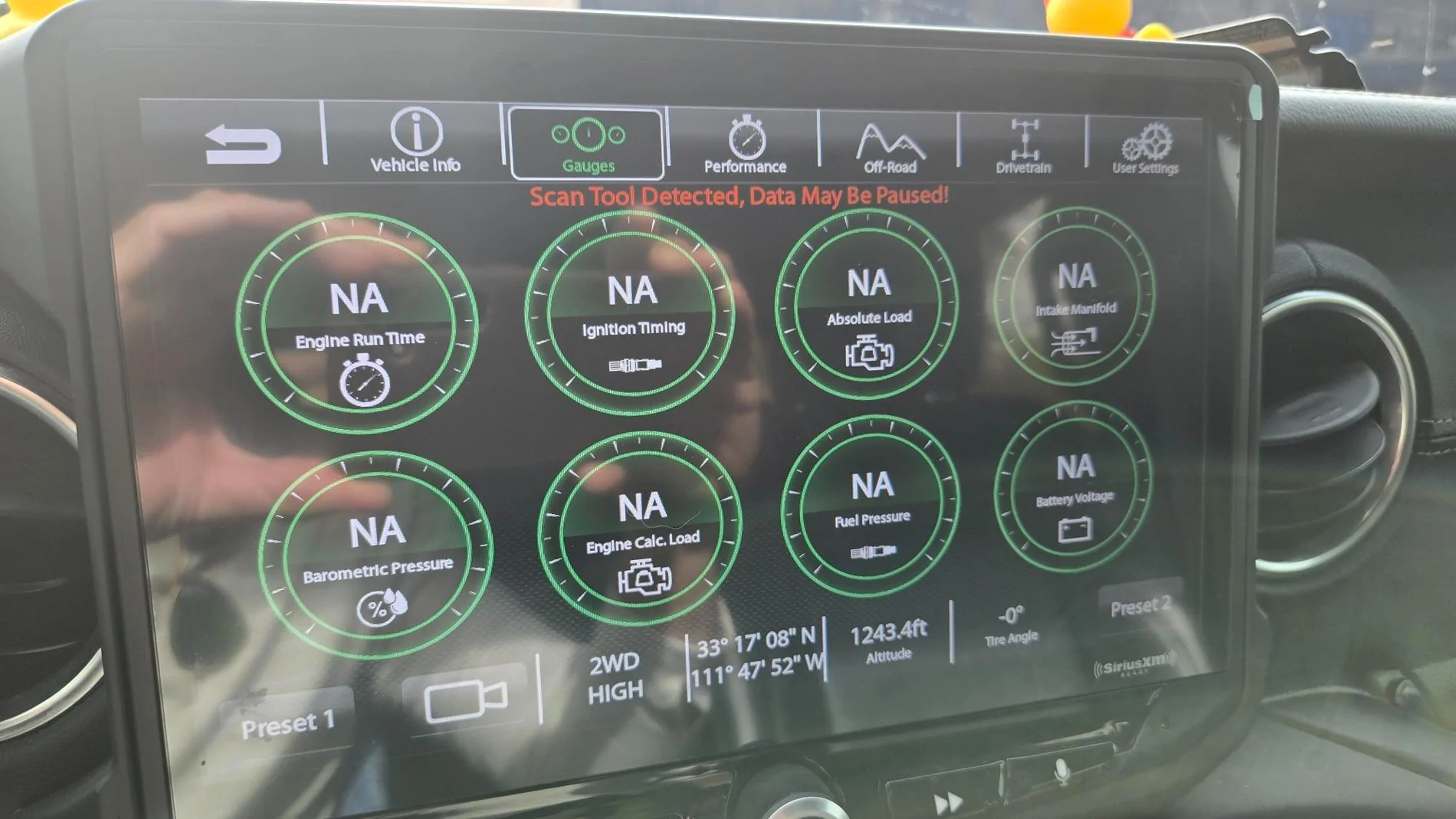Jeep Gladiator Stinger Off Road Radio - "Scan Tool Detected. Data May Be Paused" stinger