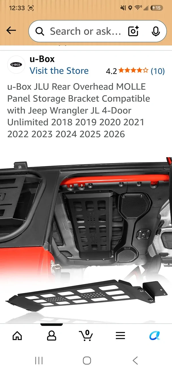 Jeep Gladiator Interior Roof Storage Options? Screenshot_20260530_003303_Amazon Shopping