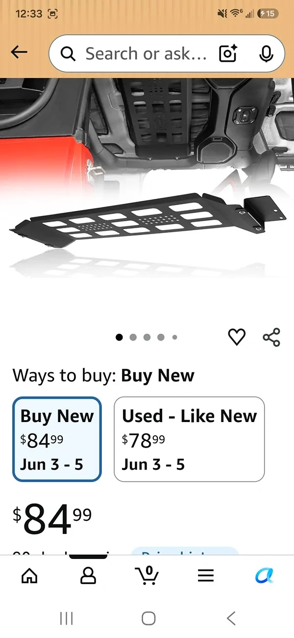 Jeep Gladiator Interior Roof Storage Options? Screenshot_20260530_003319_Amazon Shopping