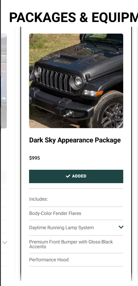 Jeep Gladiator Dark Sky Appearance Package for Sport S 1781100451990-kd