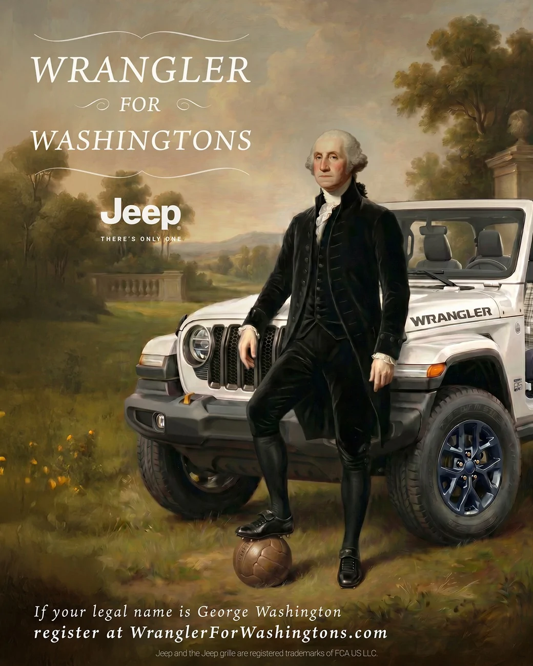 Jeep Gladiator ⚽️ 🇺🇸 Soccer Madness: Jeep Offers Americans Named George Washington a Free Wrangler if America Wins It All BU026_088EV