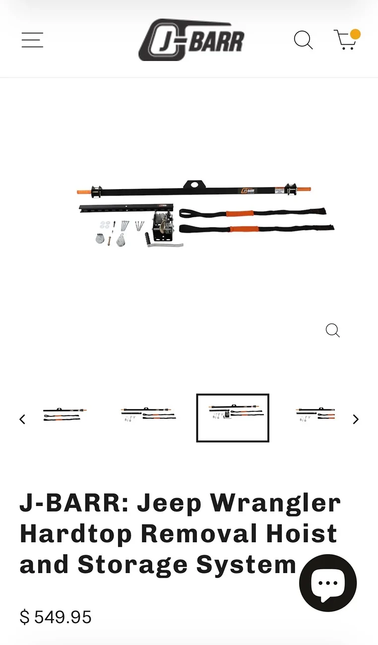 Jeep Gladiator Jeep JL J-Barr Hardtop Hoist Removal System IMG_7817