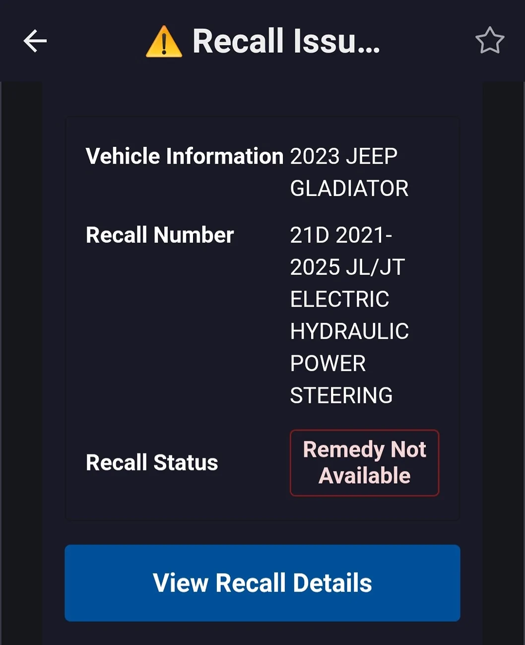 Jeep Gladiator Recall: 1M+ Jeep Wrangler and Gladiator Fire Risk (June 9, 2026) Screenshot_20260613_123147_Proton Mail