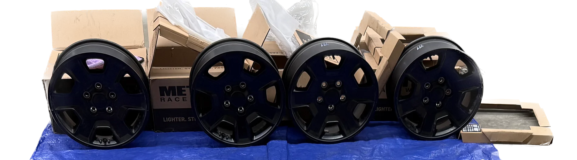 Jeep Gladiator Jeep Gladiator - AEV 2" SPACER LIFT KIT '23 FACTORY GLADIATOR WHEELS  E.17 X7.5 BLACK ALUM WHEELS (4) - 'EXCELLENT CONDITION' copy