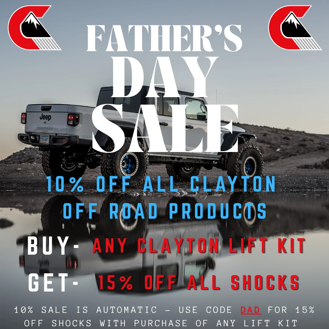 Jeep Gladiator Clayton Off Road JT Suspension Systems Fathers Day sal