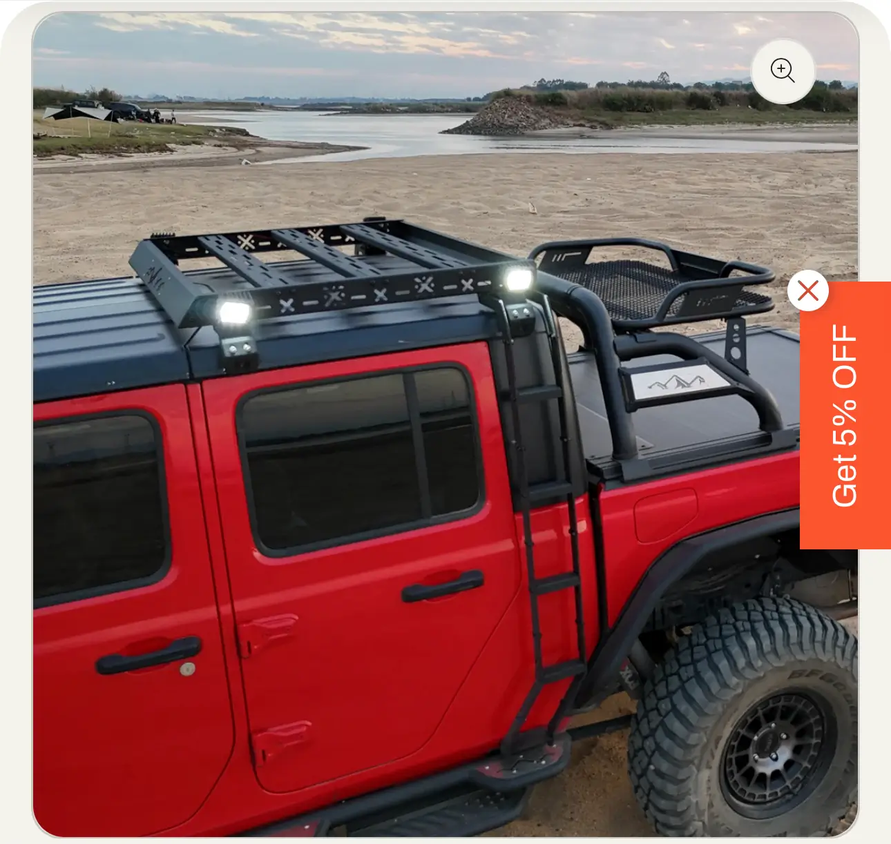Jeep Gladiator Cargo Basket Roof Rack With Ladder & LED Lights! - by MONOKING IMG_0536