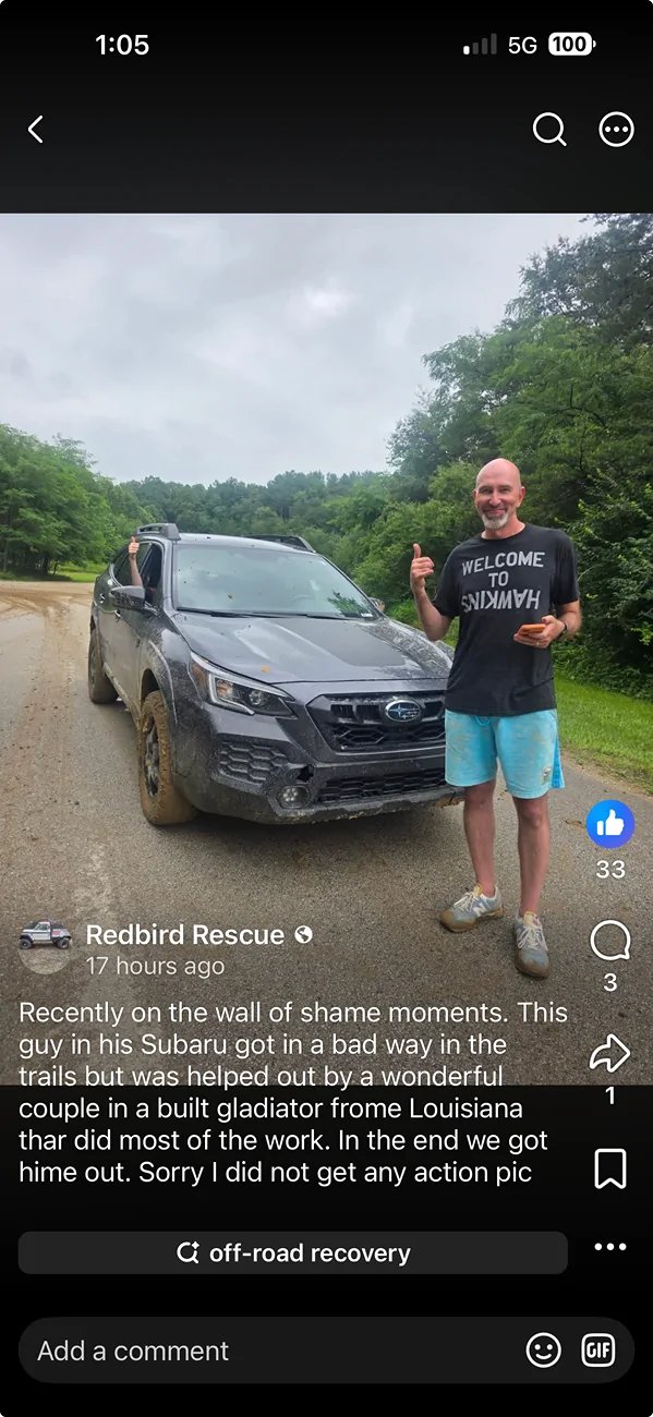 Jeep Gladiator From NW Louisiana to Canadian border and back gathering 13 badges along the way. Screenshot 2026-06-30 at 1.05.09 PM