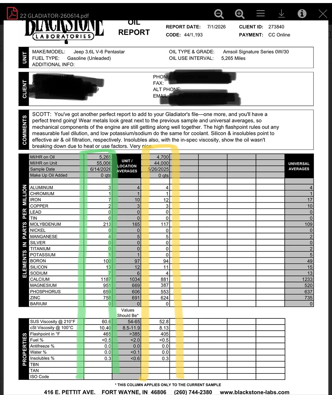 Jeep Gladiator Switched from Pennzoil 0W-20 to Amsoil 0W-30 with good results IMG_1768