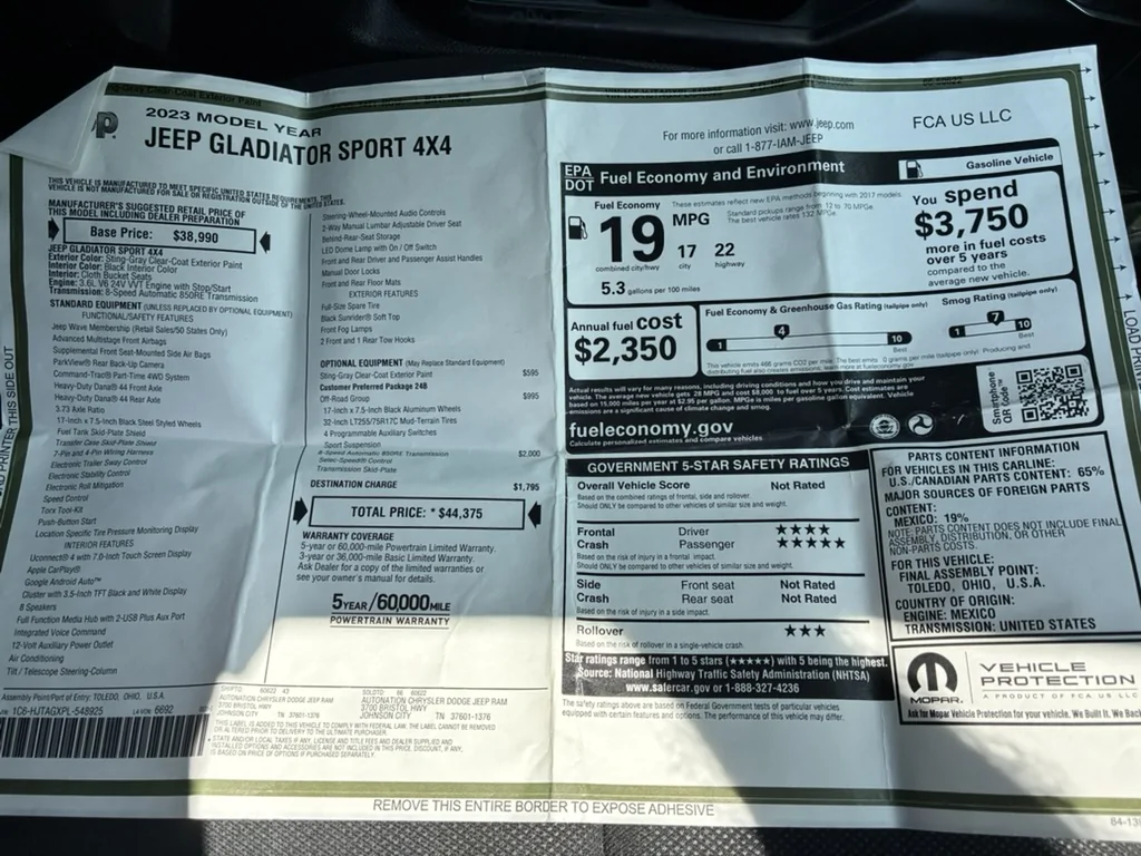 Jeep Gladiator 2023 Jeep Gladiator Sport $32K OBO - 17,625 Miles, 3.5 inch lift, 35 in tires, winch, more 4500F0D3-D3FF-4BA5-B862-38B1C9DF8529_1_105_c