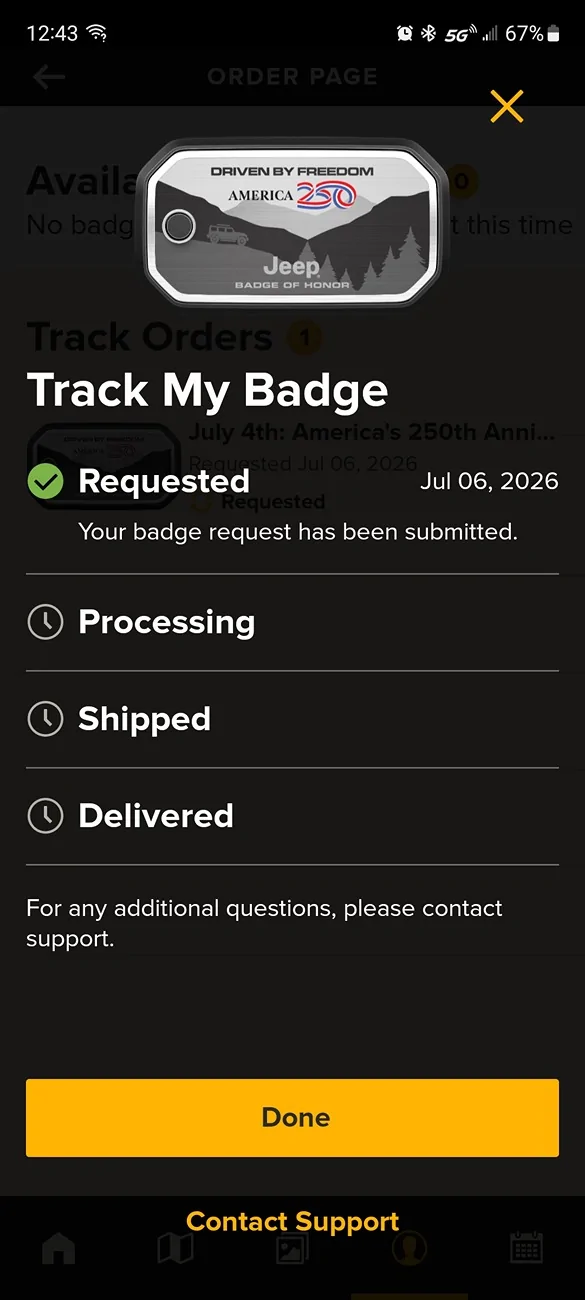 Jeep Gladiator July 4th Badge of Honor Screenshot_20260706_124319_Badge of Honor