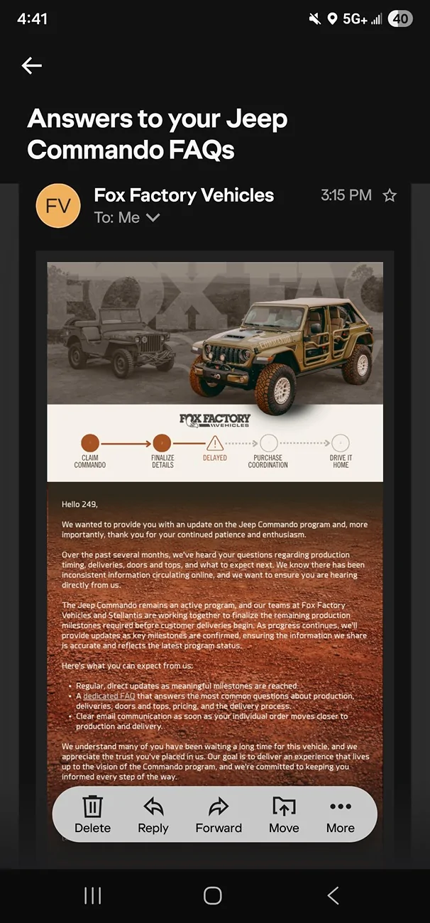 Jeep Gladiator JEEP COMMANDO 392 LIMITED EDITION by Fox Factory Vehicles debuts for Veterans Day! 🪖 🫡 Screenshot_20260710_164100_Yahoo Mail