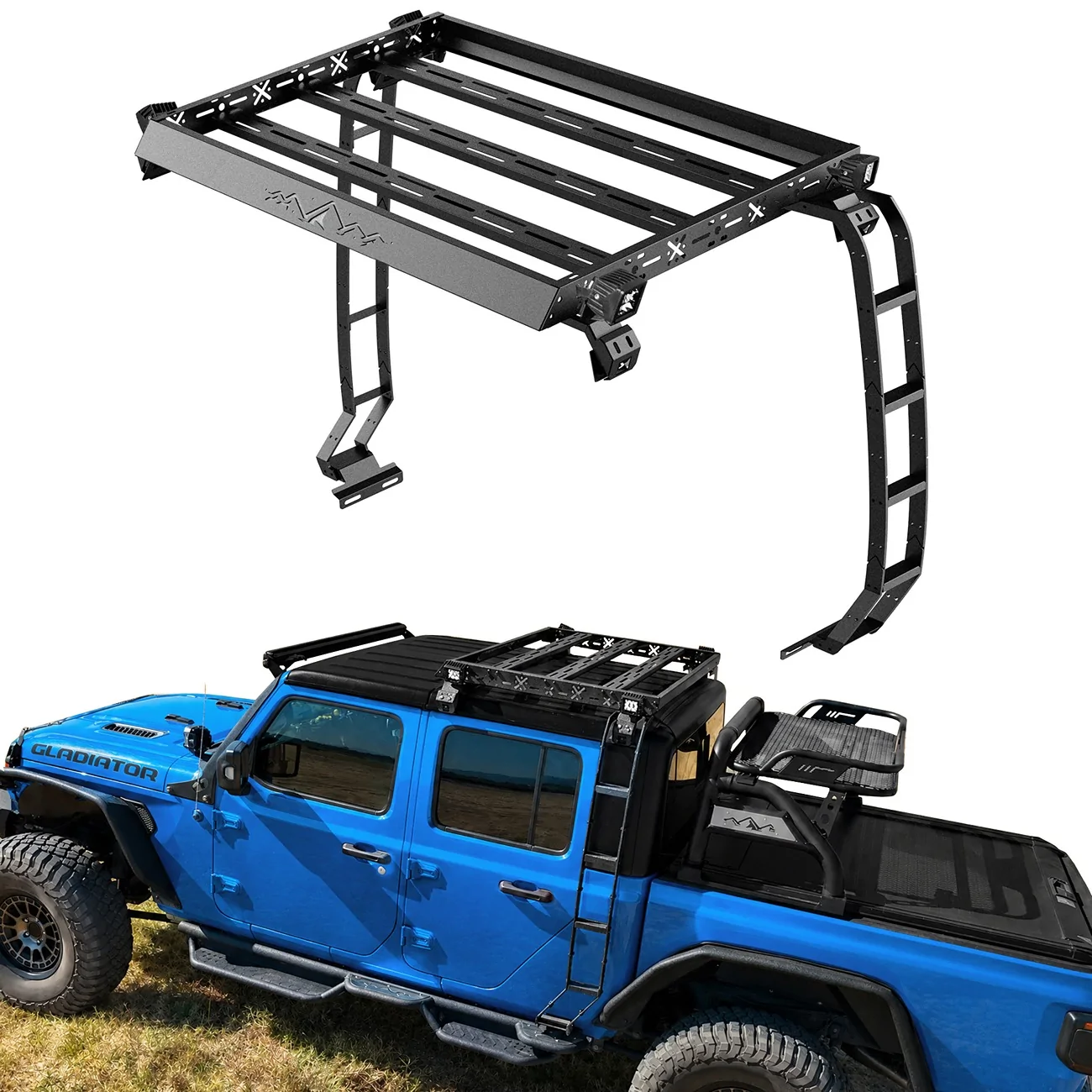 Jeep Gladiator [NEW] JT Cargo Basket Upgrade – Dual Ladders + 400LB Capacity 🔥 TR-主副图1