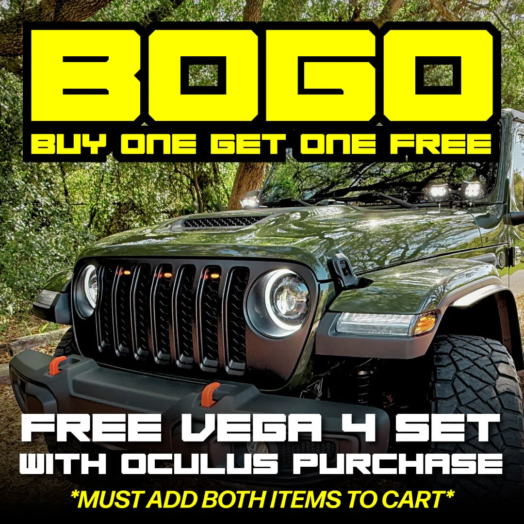Jeep Gladiator BOGO Deal: FREE VEGA 4 Pods with OCULUS Headlights (Now through July 31) bogo-oculusvega-j