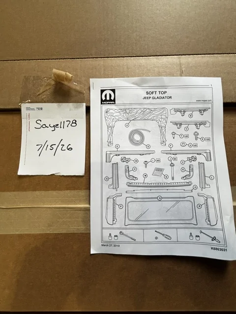 Jeep Gladiator Mopar 82215614 twill soft top Brand New 1600$ obo IMG_4104
