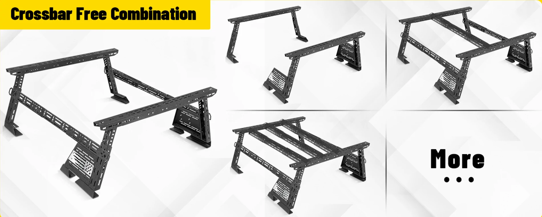 Jeep Gladiator New Adjustable Bed Rack with MOLLE Sidebars & 1300LB Capacity 2