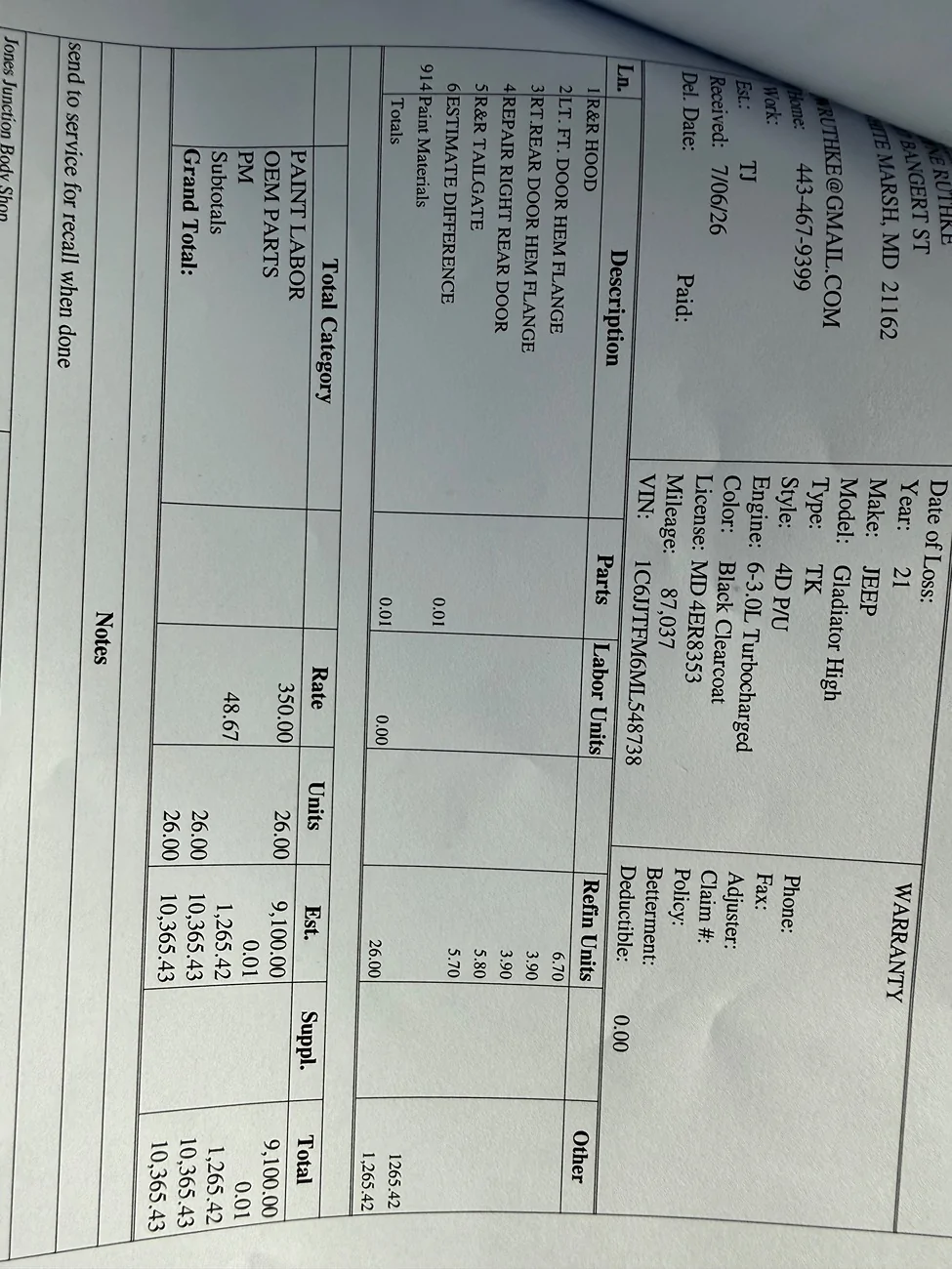 Jeep Gladiator Corrosive warranty on Gladiator IMG_1067