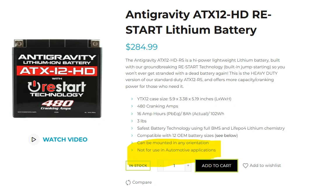 Jeep Gladiator A year on duty and my LiFePo4 Antigravity H7 is doing the job. 1784779543394-x0