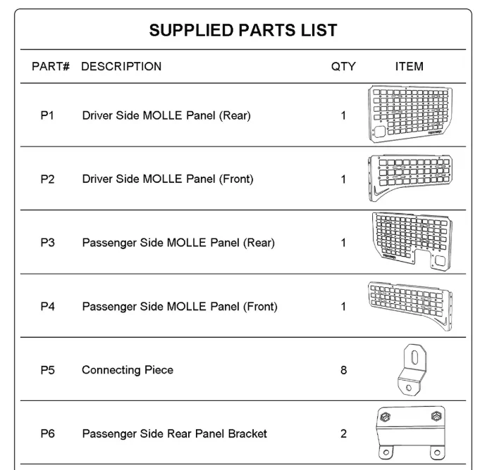 Jeep Gladiator Trumgeta bed molle panela for $61 with free shipping 1785507852178-dv
