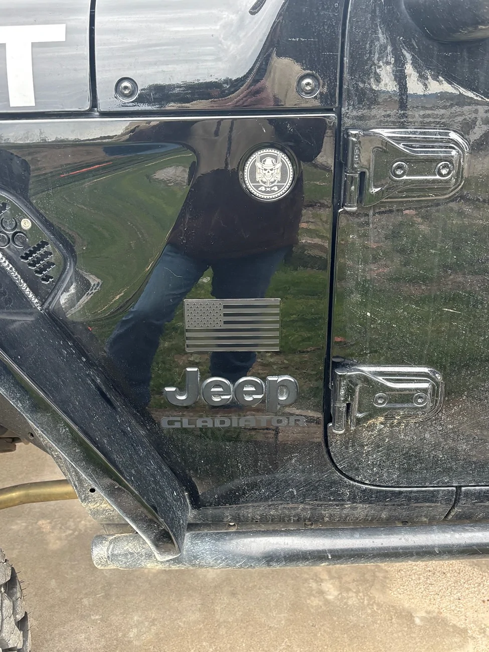 Jeep Gladiator Drilling Out the ‘Trail Rated’ Badge for External 120V Inlet? IMG_1916