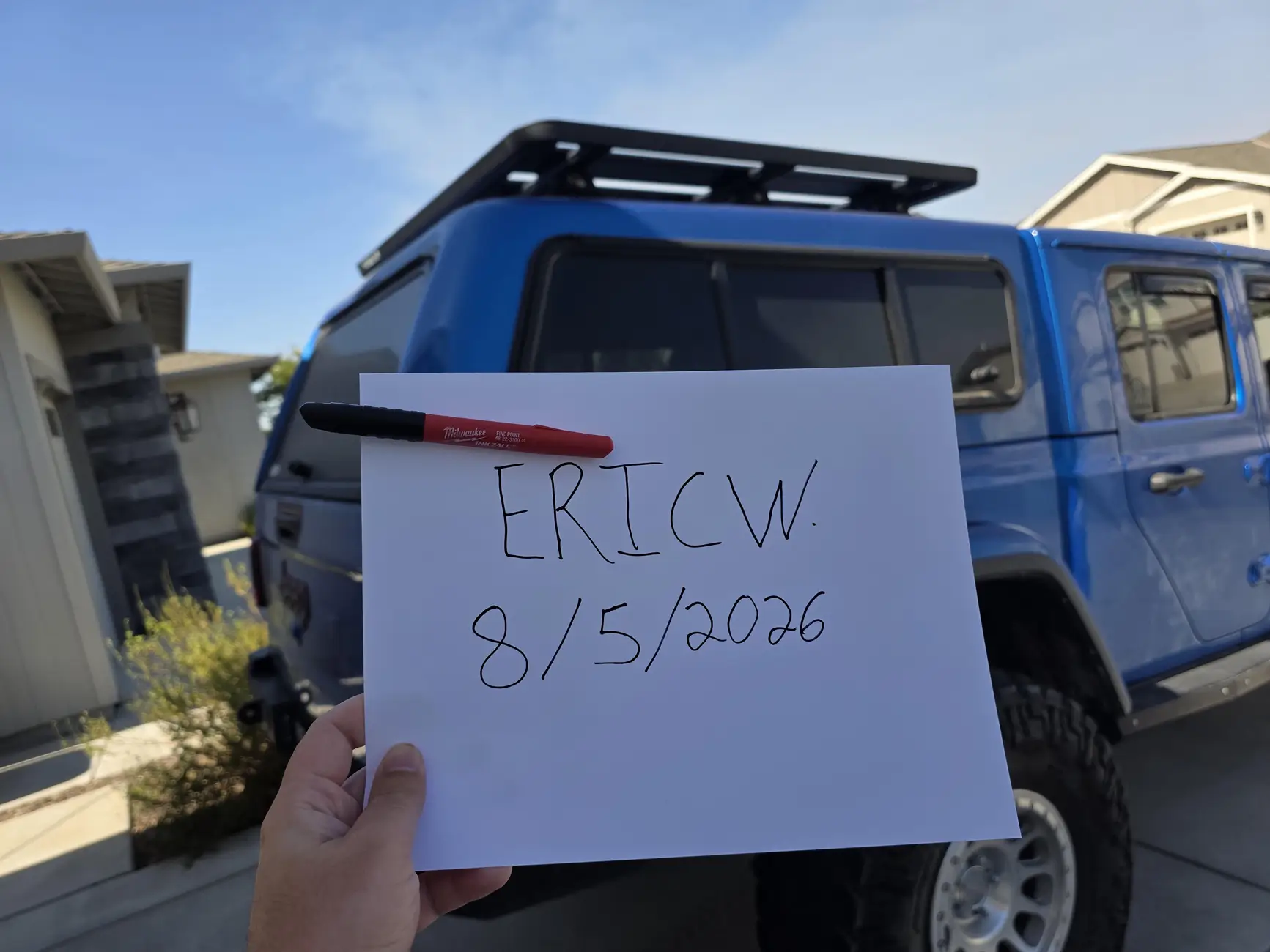 Jeep Gladiator ARE Bed Topper / Shell - Hydro Blue w Rhino Rack platform 1785970438716-3r