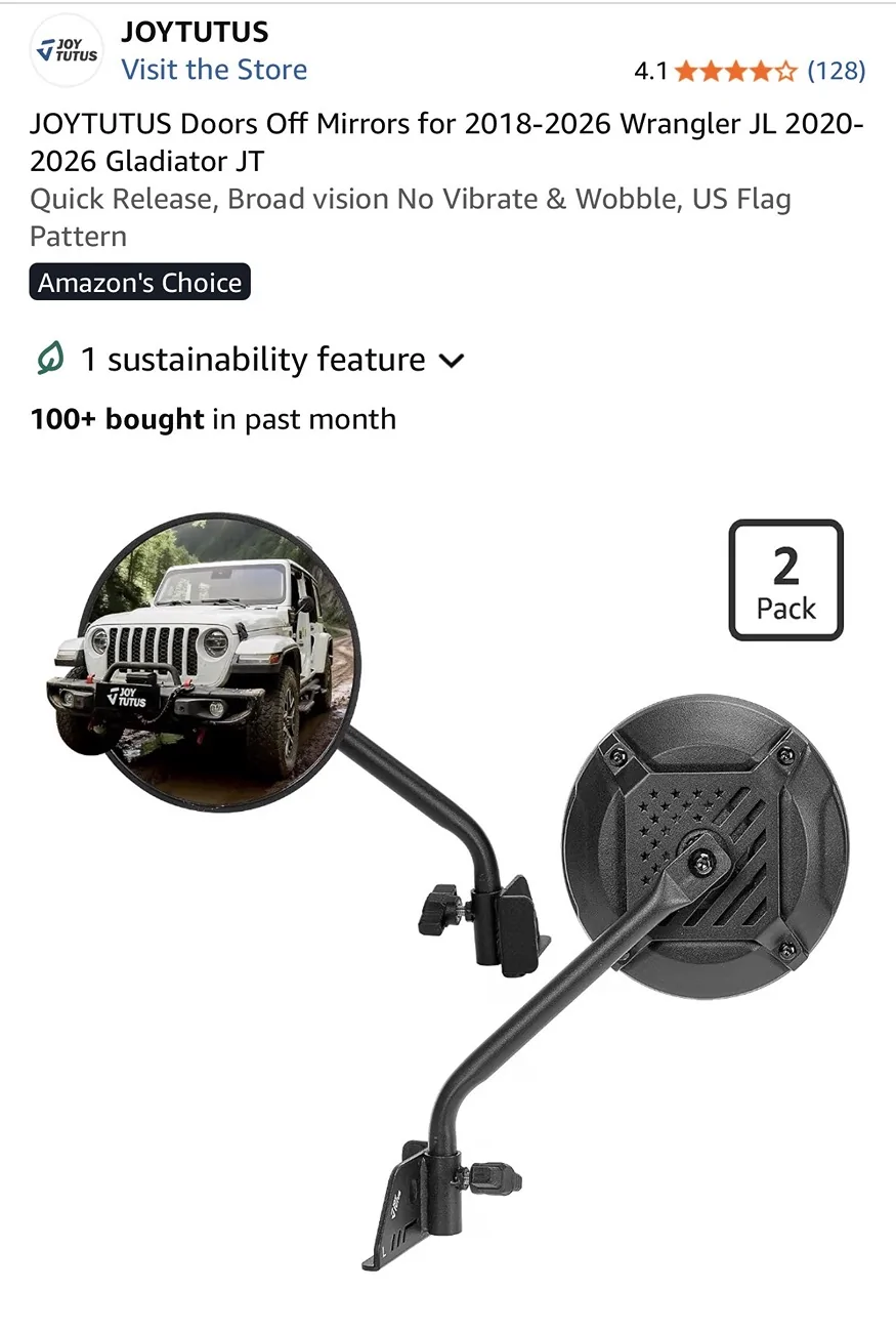 Jeep Gladiator 2026 Gladiator door off mirrors IMG_1744