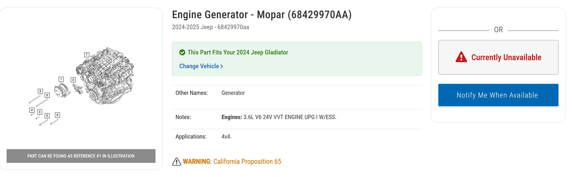 Jeep Gladiator ISO Mopar Alternator 240amp 1789501434025-n