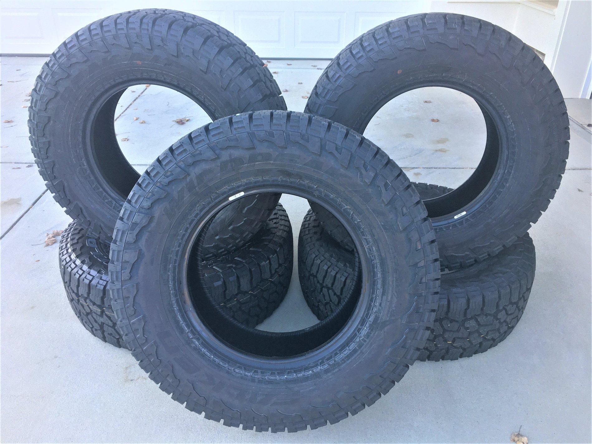 Jeep Gladiator 5x New Falken Wildpeak AT3W Rubicon tires (285/70R17) take-offs T1