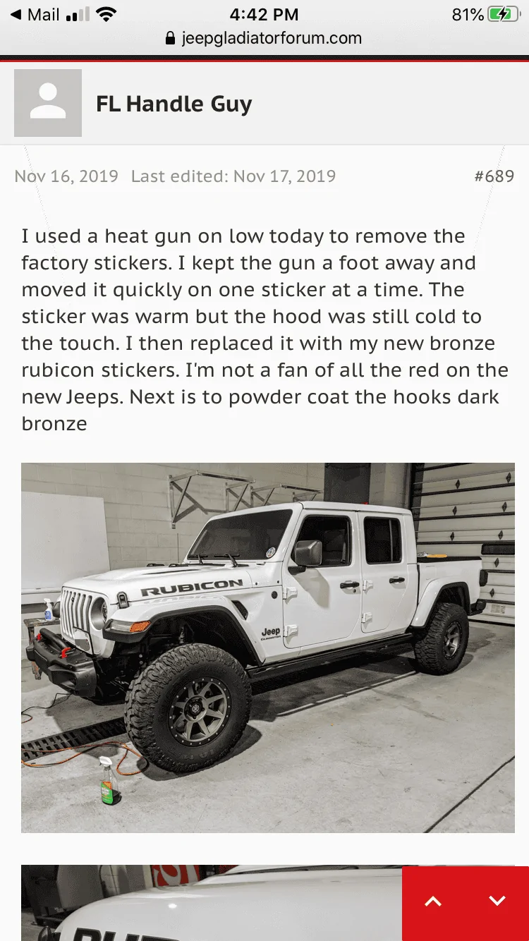 Jeep Gladiator Proper way to remove decals AF6A7EB9-C3FC-4981-8063-FBBA0CA01BA8