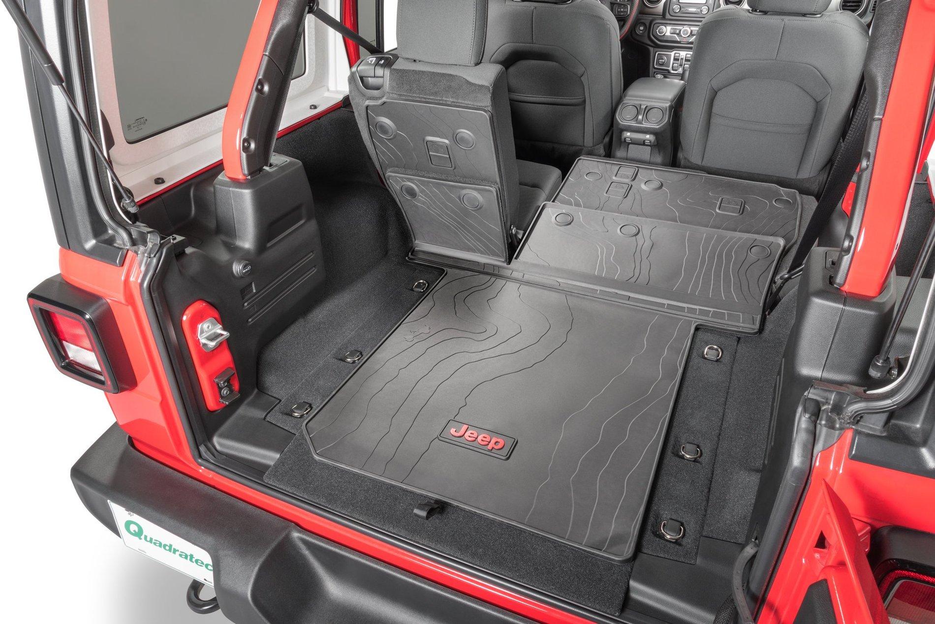 Jeep Gladiator Why a Gladiator (JT) and not a Wrangler (JL)? Mopar-82215656AB-Cargo-Tray-Jeep-Wrangler-Unlimited-JL-Cloth-Seats-Installed-Split-Rear-Seat
