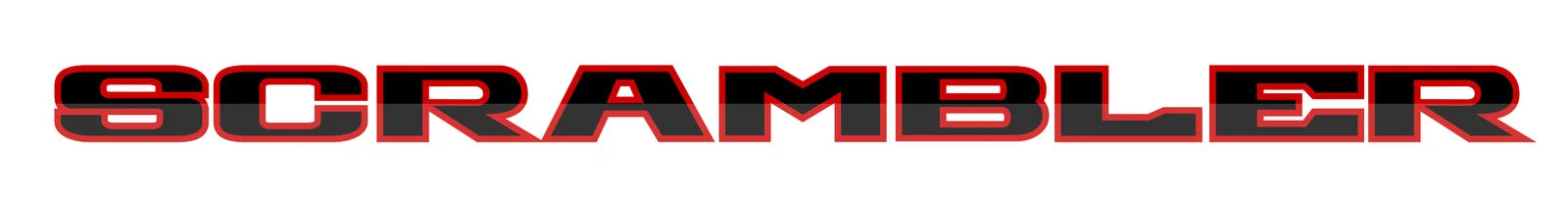 Jeep Gladiator "SCRAMBLER" sticker in RUBICON font scrambler-01